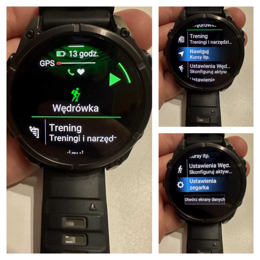 Podczas recenzji Garmina Fenix 8 AMOLED autorka skrupulatnie sprawdziła dostęp do tras, opcje widać na ekranie zegarka